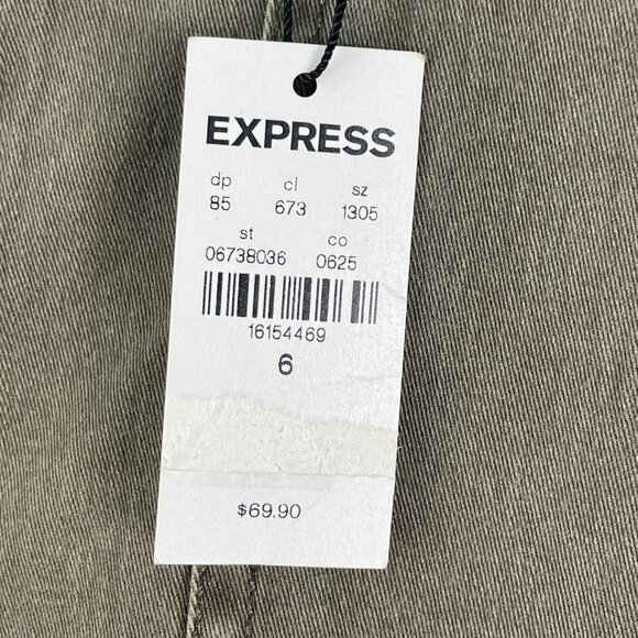 NEW $69 Express Womens 6 Cropped Straight High Rise Stretch Utility Pants - Picture 6 of 11